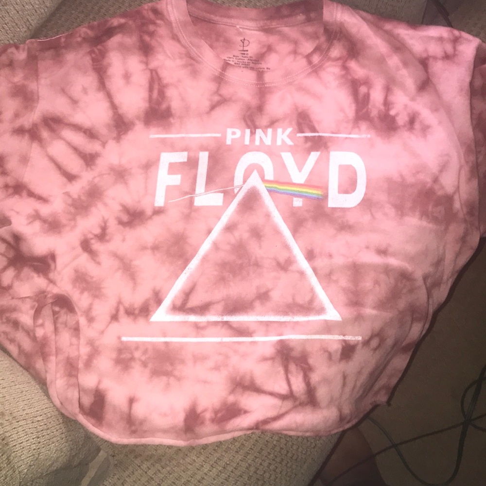 Pink Floyd tie dye crop top.